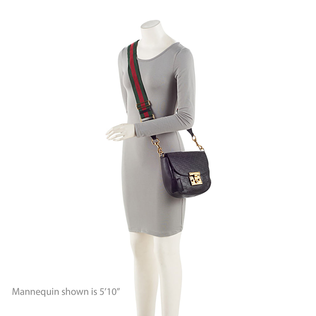 Gucci Guccissima Leather Padlock Saddle Medium Shoulder Bag