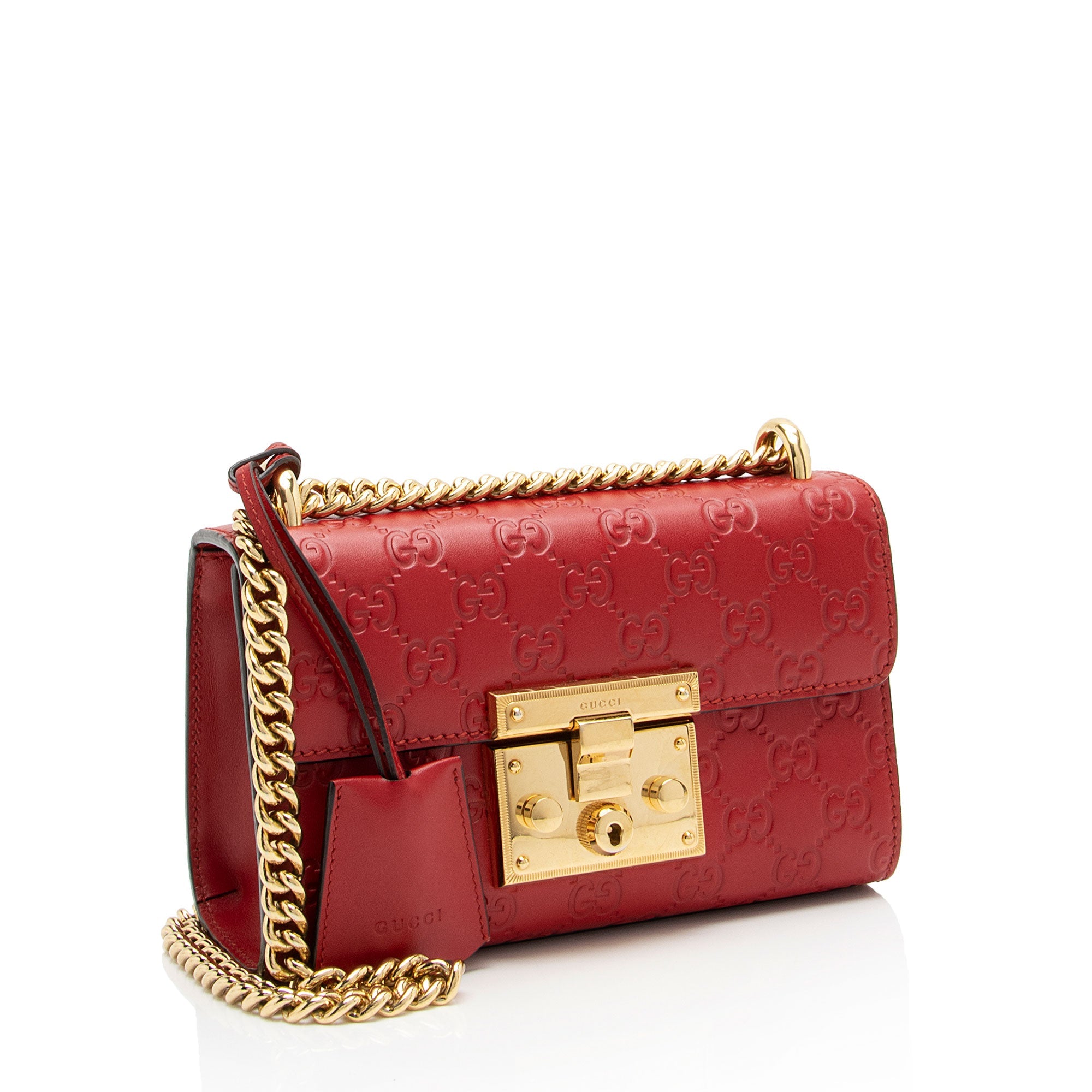 Gucci Guccissima Leather Padlock Small Shoulder Bag (SHF-SFYeCH)