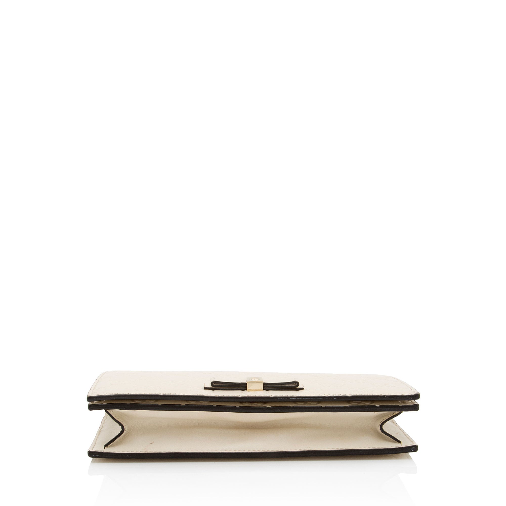 Gucci Guccissima Leather Signature Bow Mini Wallet On Chain Bag (SHF-fAYnZO)