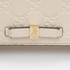 Gucci Guccissima Leather Signature Bow Mini Wallet On Chain Bag (SHF-fAYnZO)