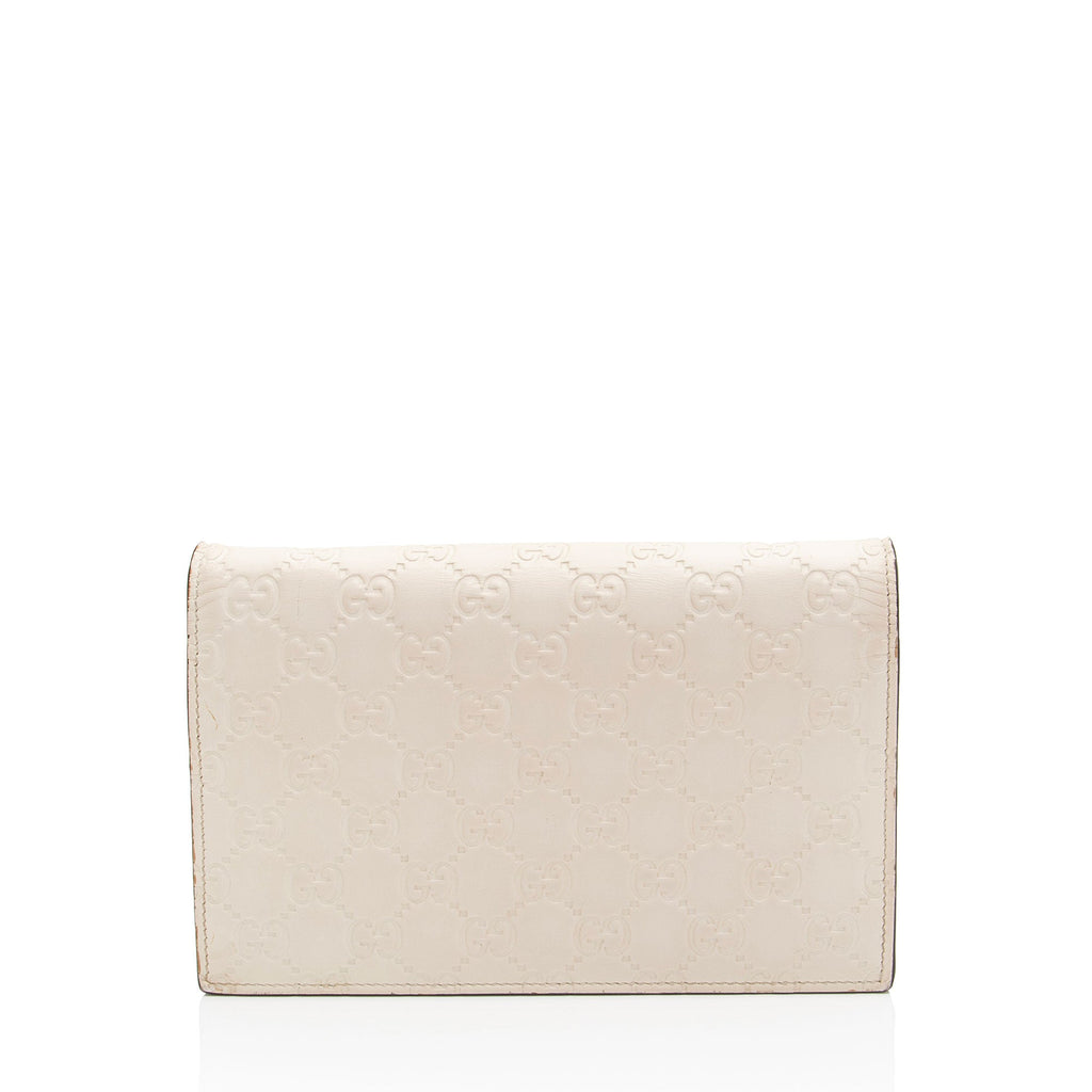 Gucci Guccissima Leather Signature Bow Mini Wallet on Chain