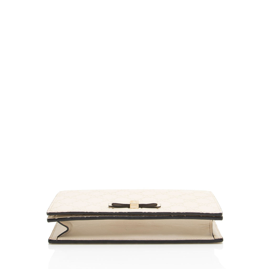 Gucci Guccissima Leather Signature Bow Mini Wallet on Chain