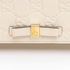 Gucci Guccissima Leather Signature Bow Mini Wallet on Chain