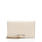 Gucci Guccissima Leather Signature Bow Mini Wallet on Chain