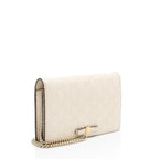 Gucci Guccissima Leather Signature Bow Mini Wallet on Chain