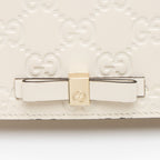 Gucci Guccissima Leather Signature Bow Mini Wallet on Chain