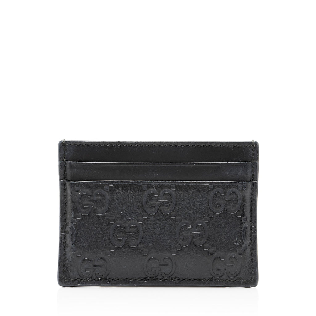 Gucci Guccissima Leather Signature Card Case (SHF-DJGb1D)
