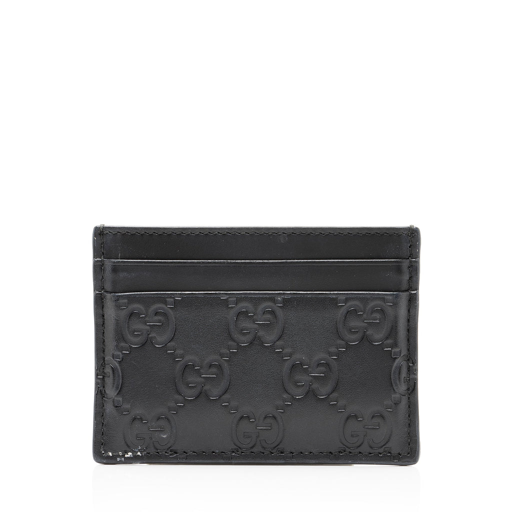 Gucci Guccissima Leather Signature Card Case (SHF-DJGb1D)