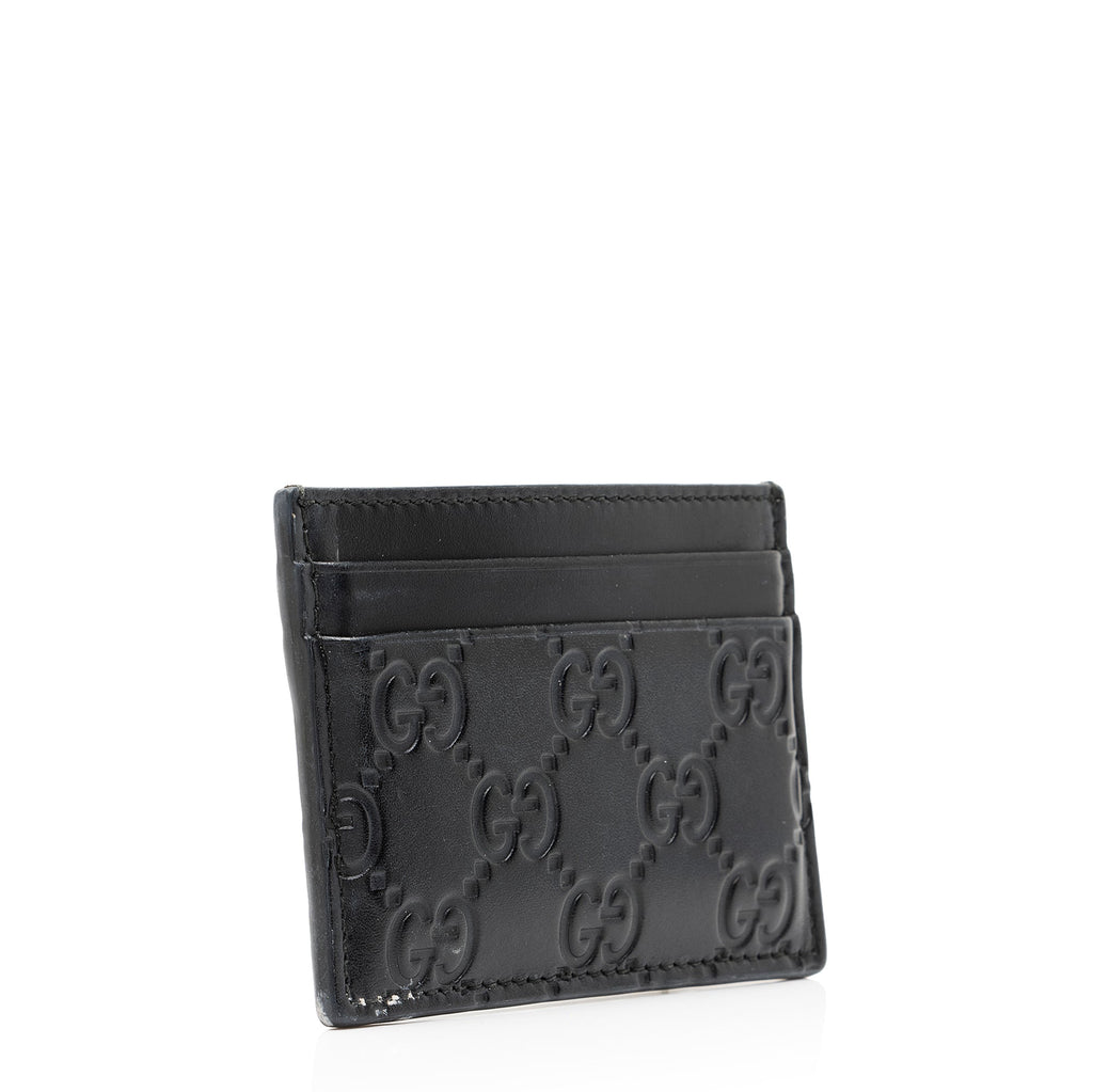Gucci Guccissima Leather Signature Card Case (SHF-DJGb1D)
