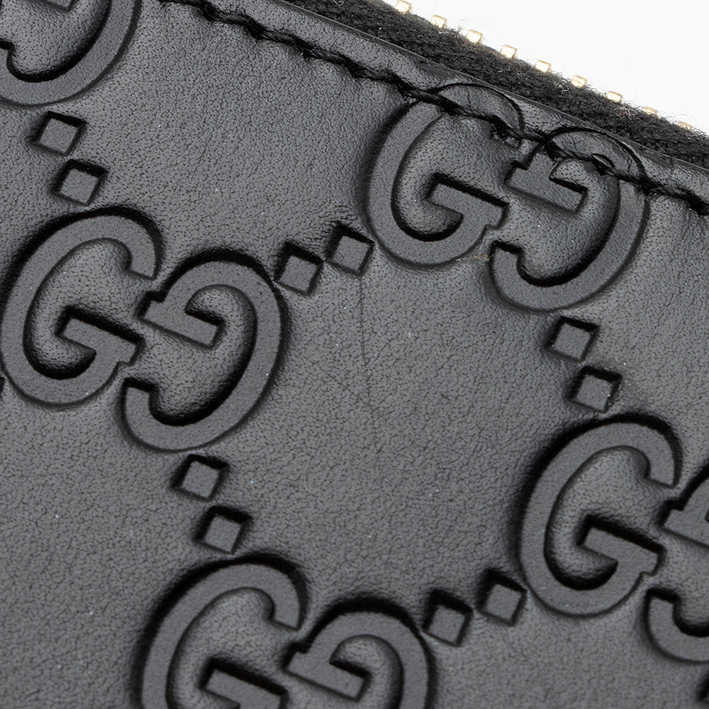 Gucci Guccissima Leather Signature Zip Around Wallet (SHF-21971)