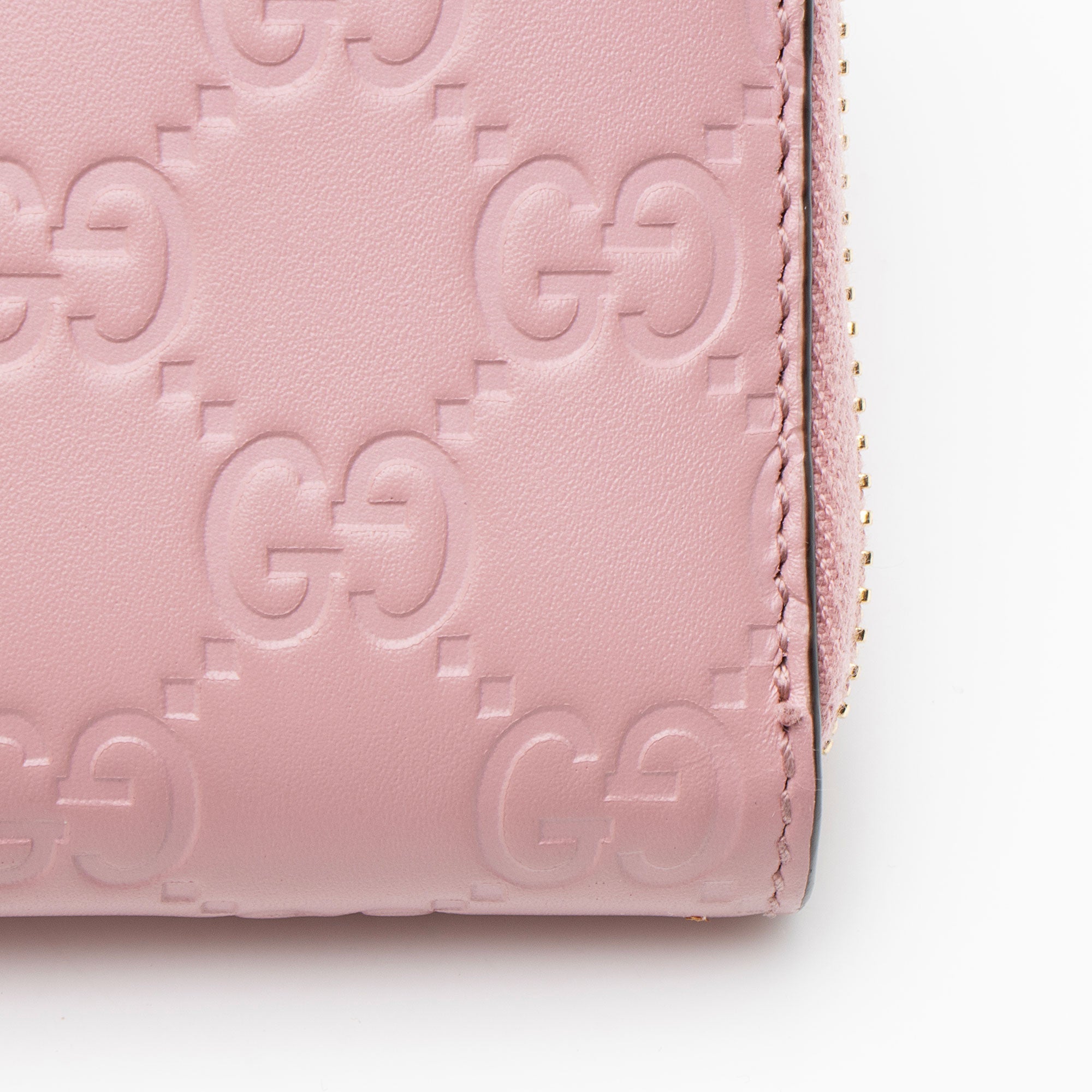 Gucci Guccissima Leather Signature Zip Around Wallet