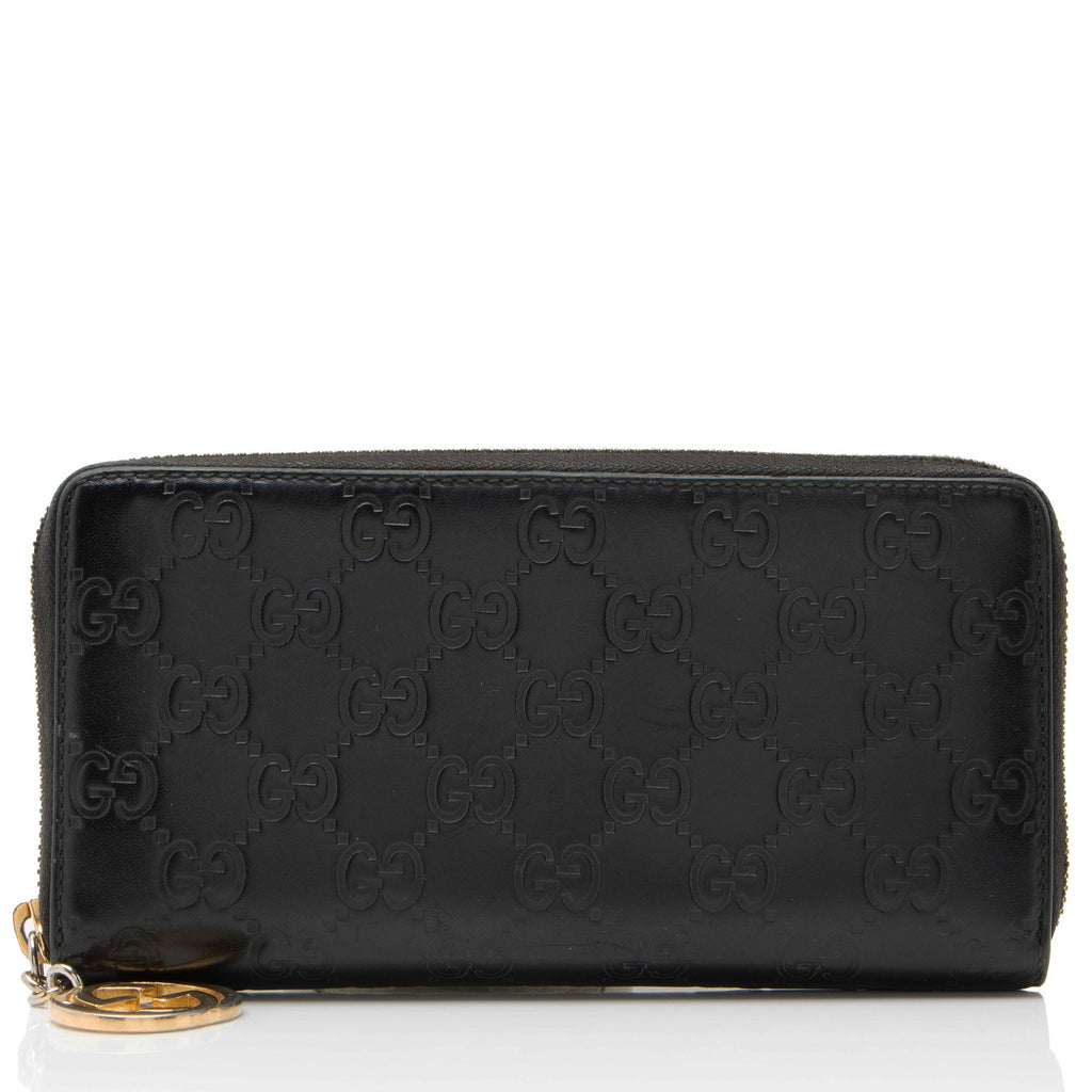 Gucci Guccissima Leather Signature Zip Around Wallet