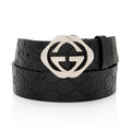 Gucci Guccissima Leather Square Interlocking G Belt - Size 34 / 85 (SHF-aYnWxe)