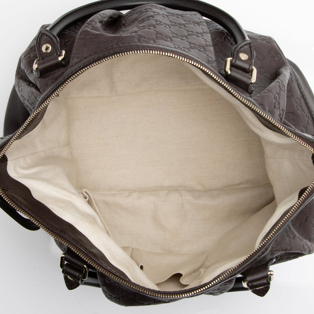 Gucci Guccissima Leather Sukey Top Handle Large Satchel (SHF-23263)