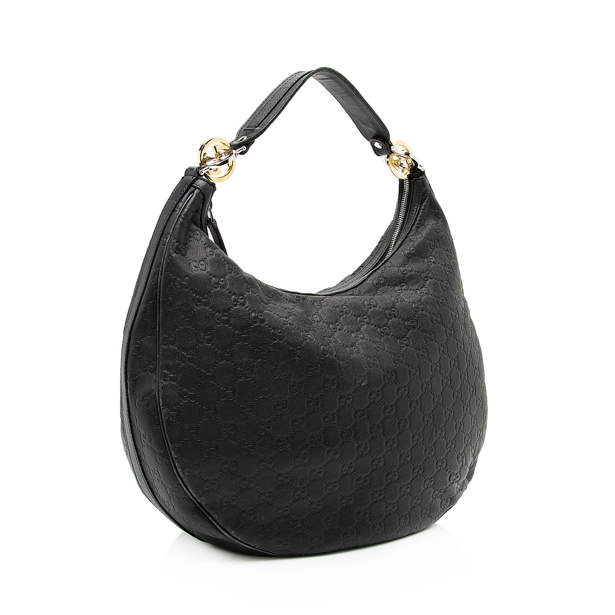 Gucci Guccissima Leather Twins Medium Hobo (SHF-23161)