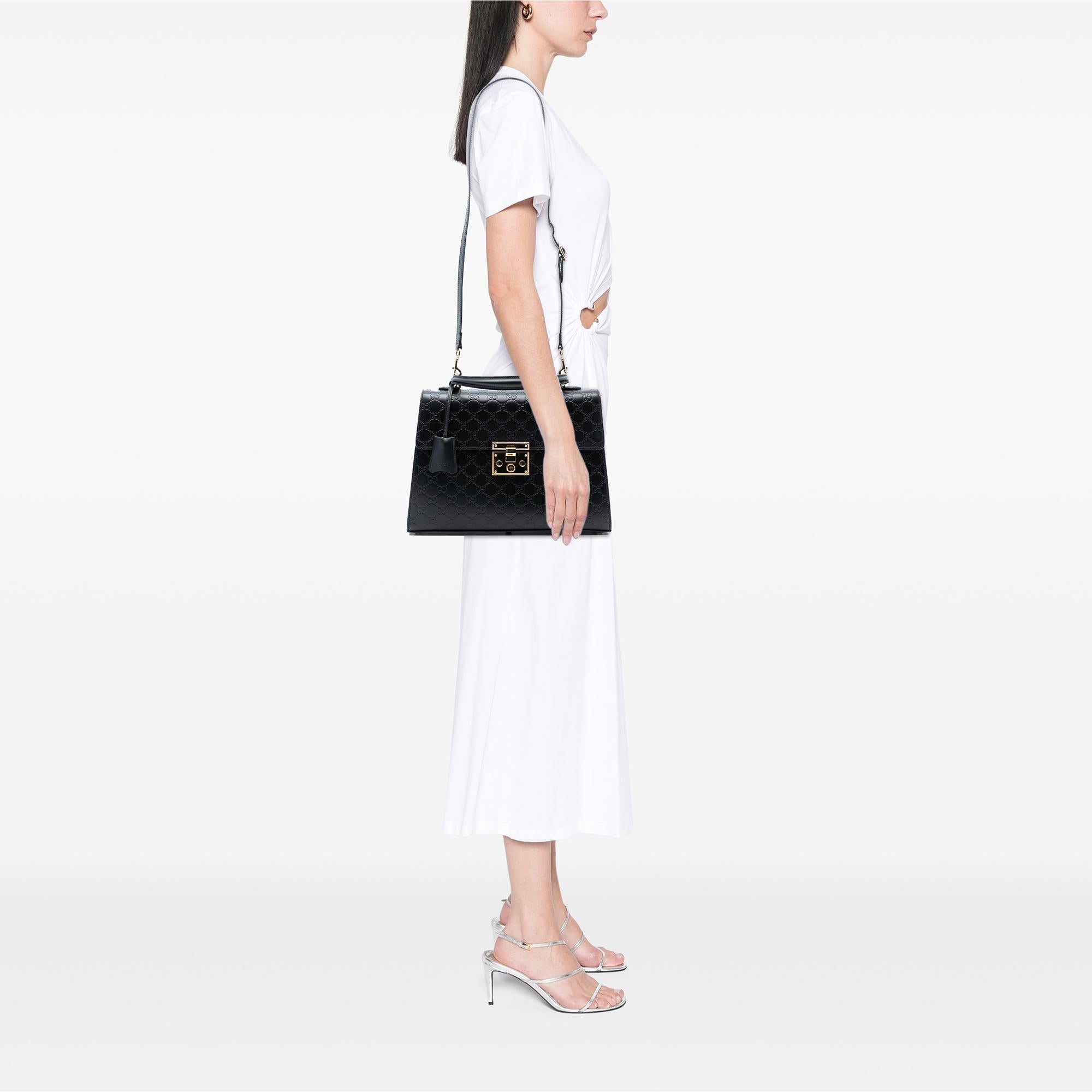 Gucci Guccissima Padlock Top Handle Bag