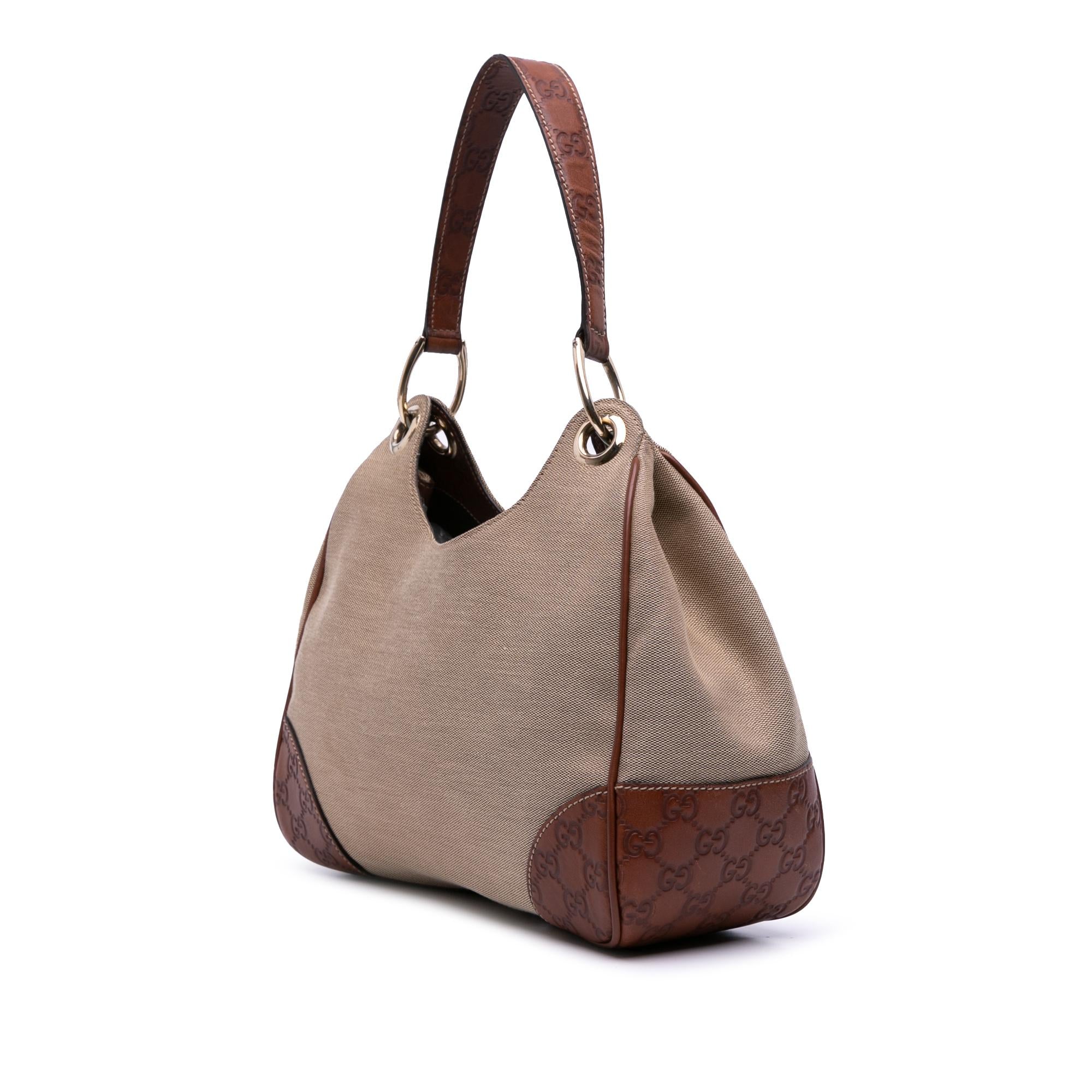 Gucci Guccissima Trimmed Canvas Colbert Shoulder Bag