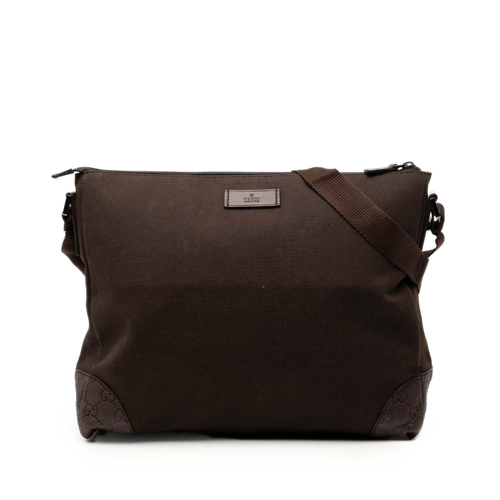 Gucci Guccissima Trimmed Canvas Crossbody