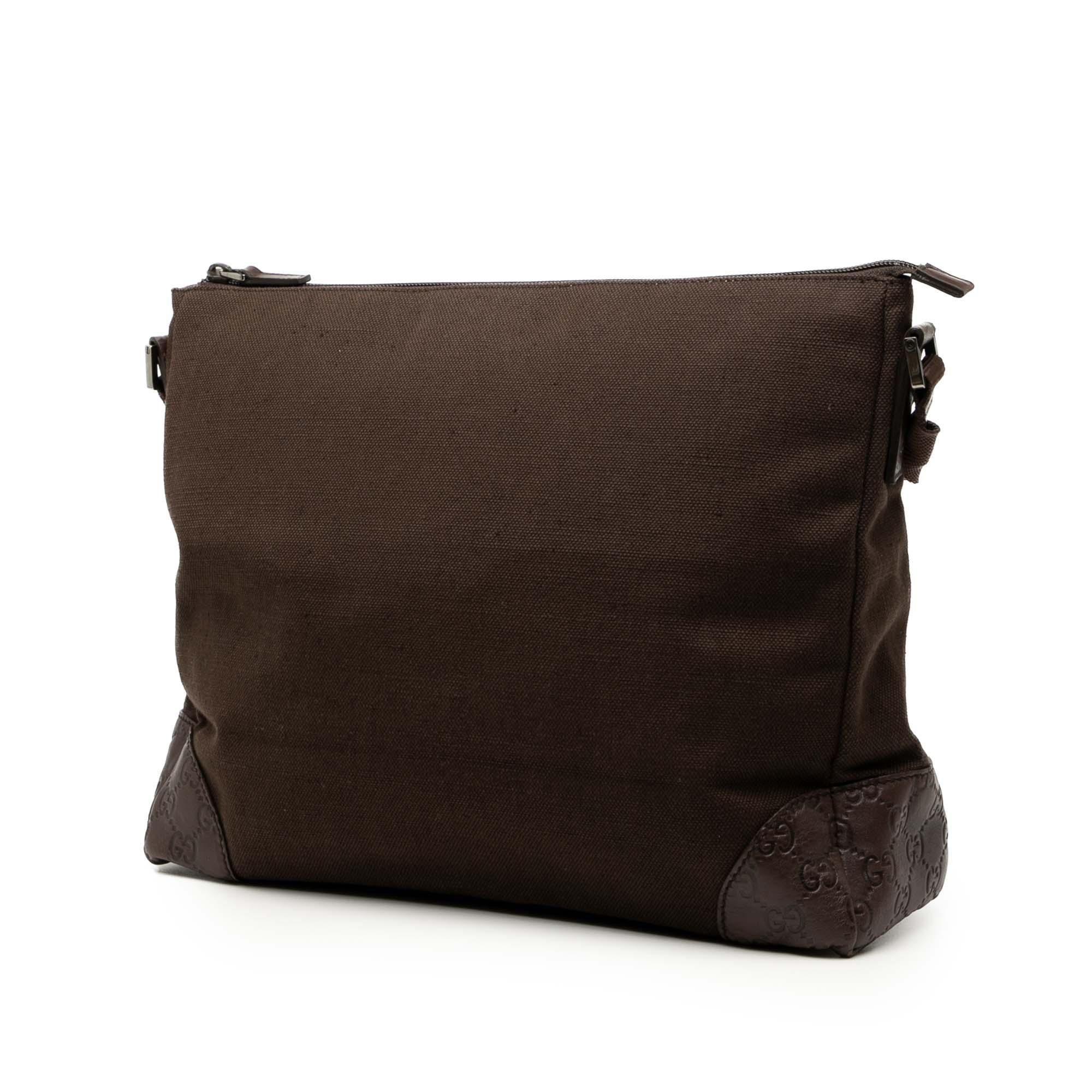 Gucci Guccissima Trimmed Canvas Crossbody