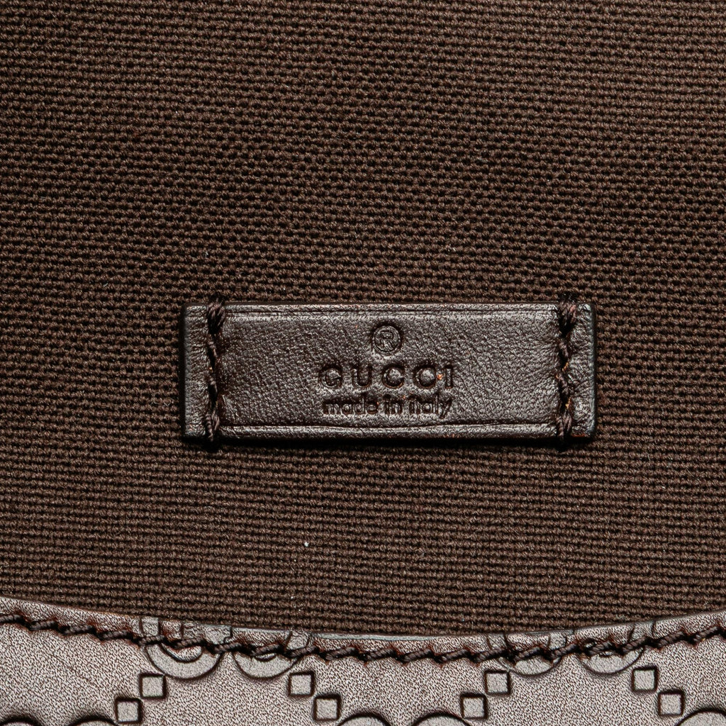 Gucci Guccissima Trimmed Canvas Shoulder Bag