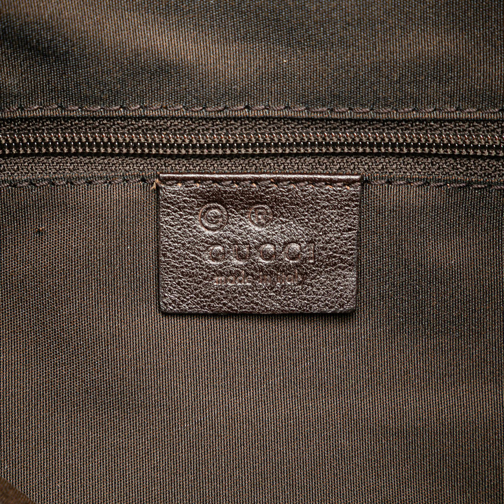 Gucci Guccissima Trimmed Canvas Shoulder Bag