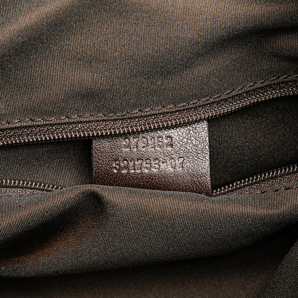 Gucci Guccissima Trimmed Canvas Shoulder Bag