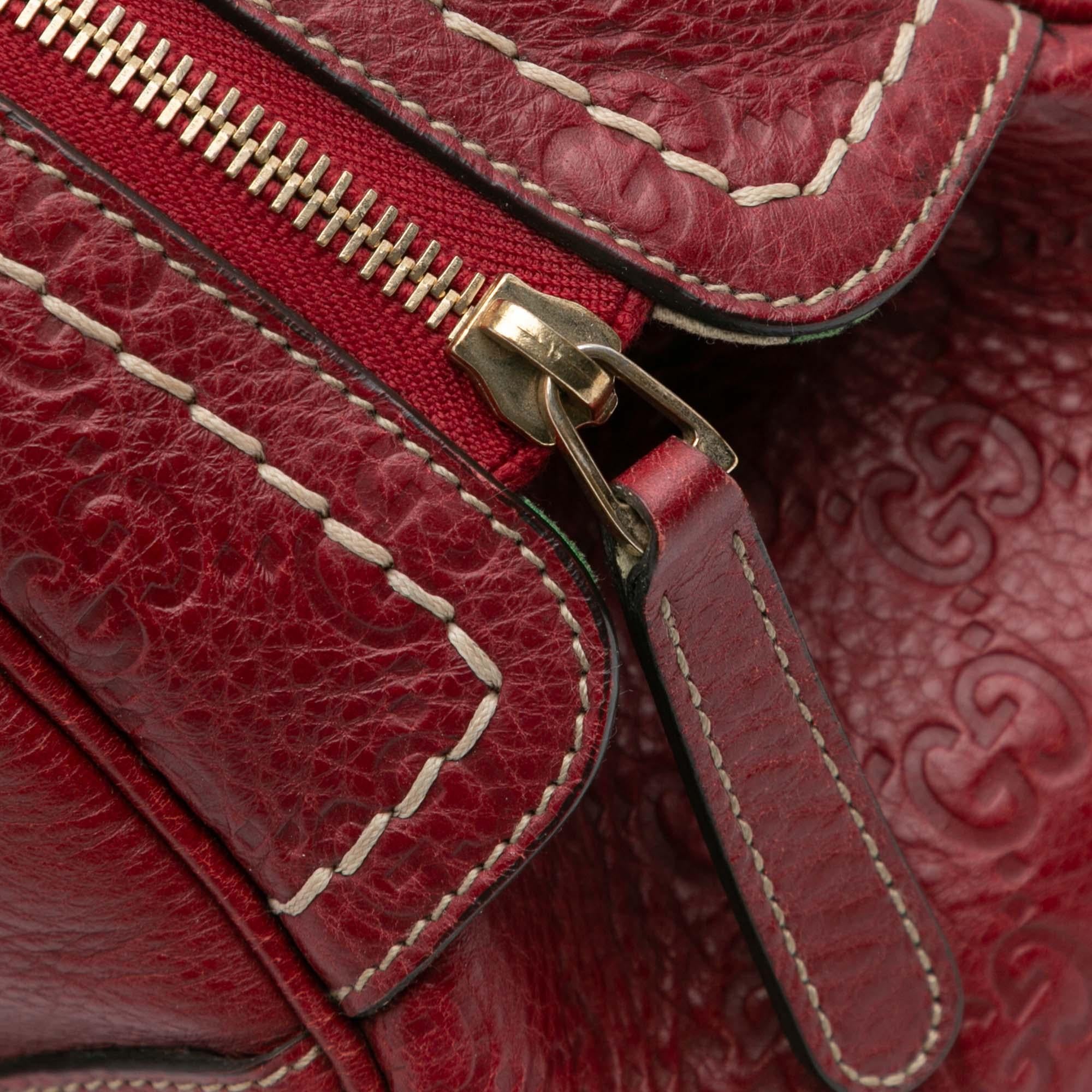 Gucci Guccissima Trimmed Leather Signoria Handbag