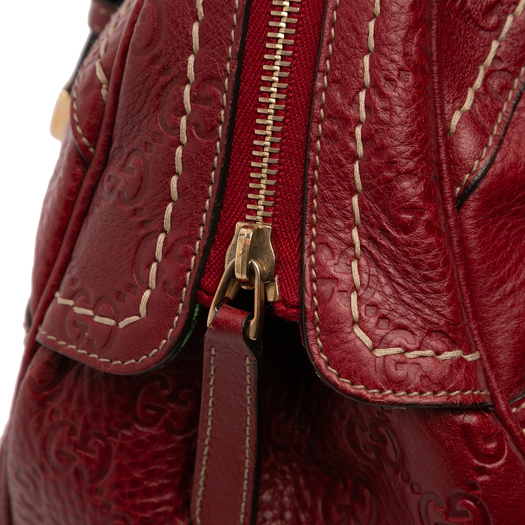 Gucci Guccissima Trimmed Leather Signoria Handbag