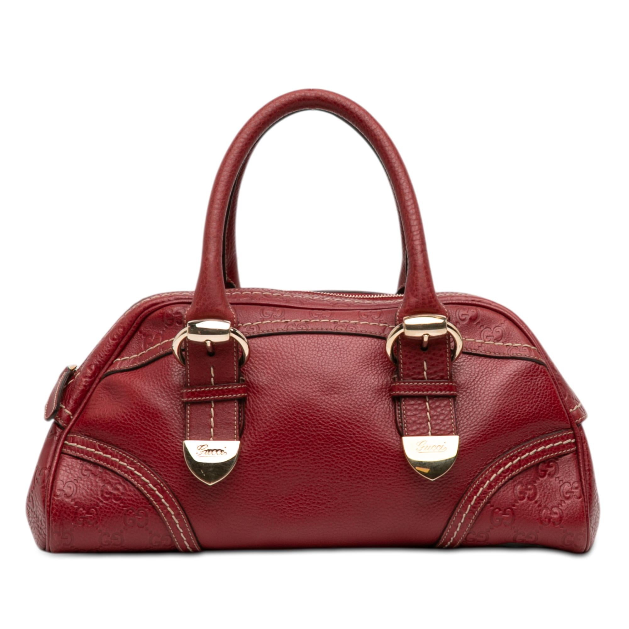 Gucci Guccissima Trimmed Leather Signoria Handbag