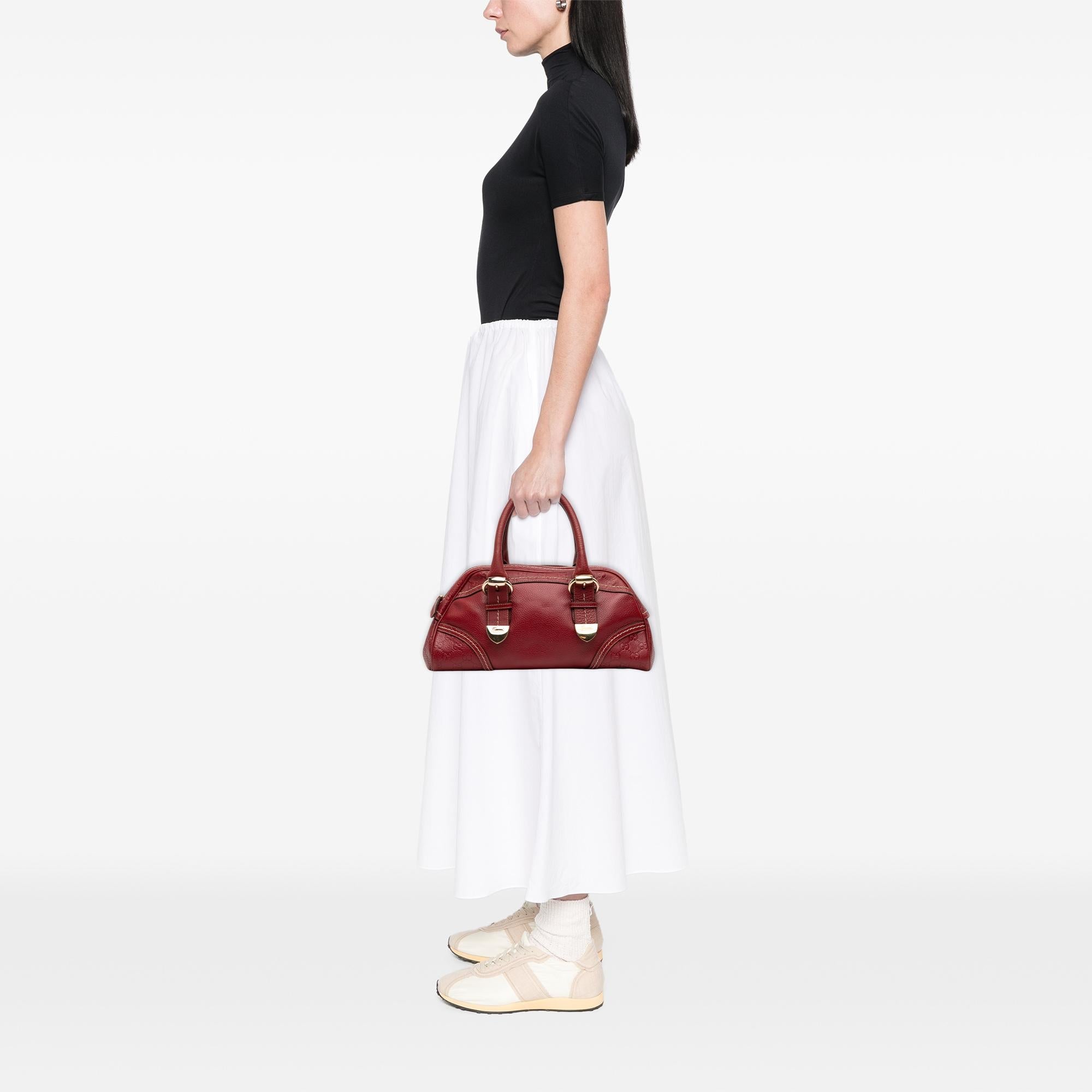 Gucci Guccissima Trimmed Leather Signoria Handbag