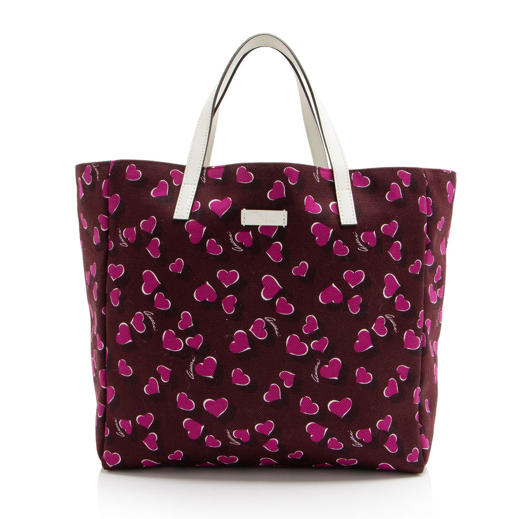 Gucci Heartbeat Canvas Shopper Tote (SHF-Bq2wXL)