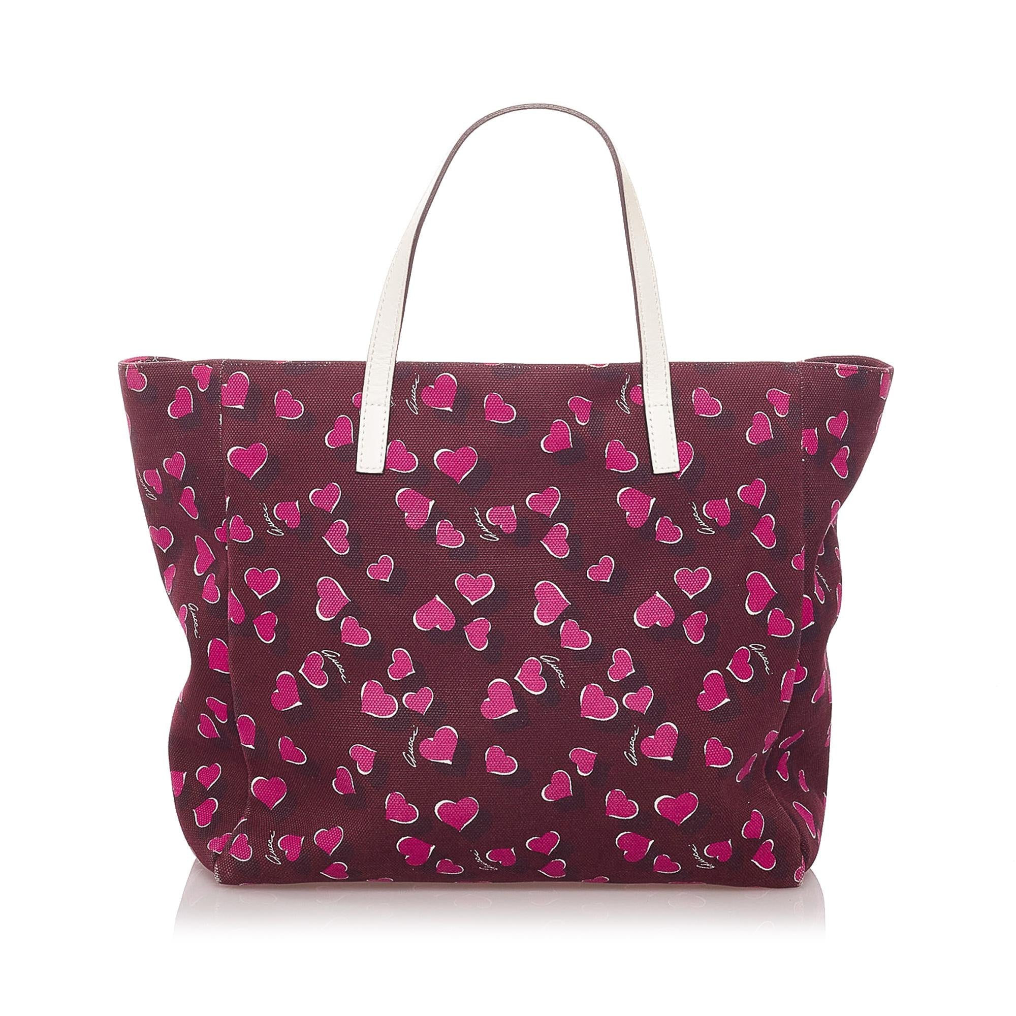 Gucci Heartbeat Canvas Tote Bag (SHG-29133)