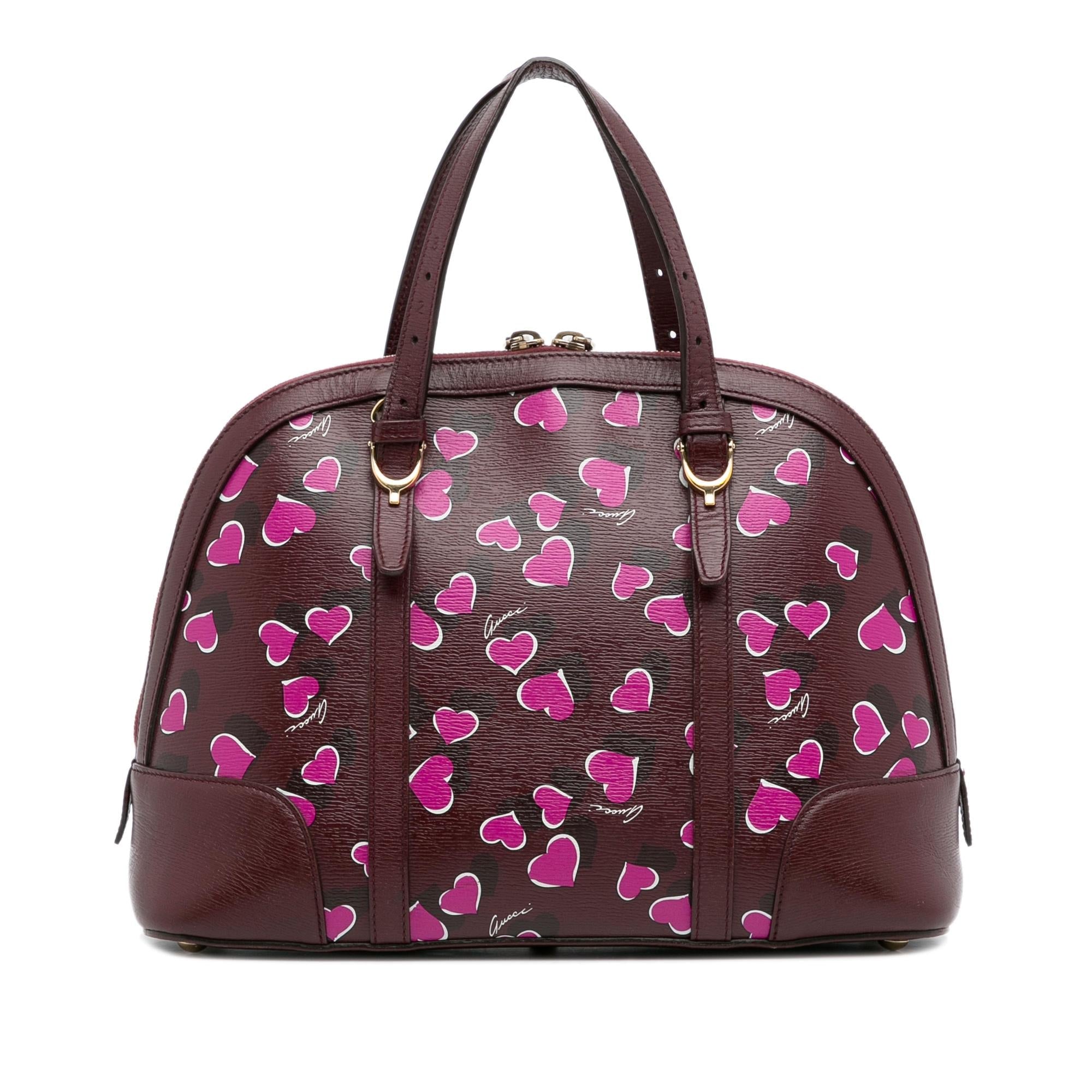Gucci Heartbeat Leather Dome Satchel (SHG-iR5q9e)