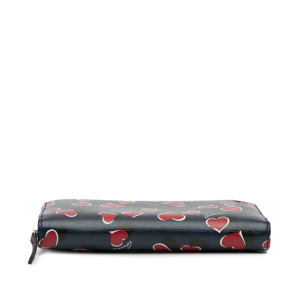 Gucci Heartbeat Leather Zip Around Long Wallet (SHG-zxOFLt)