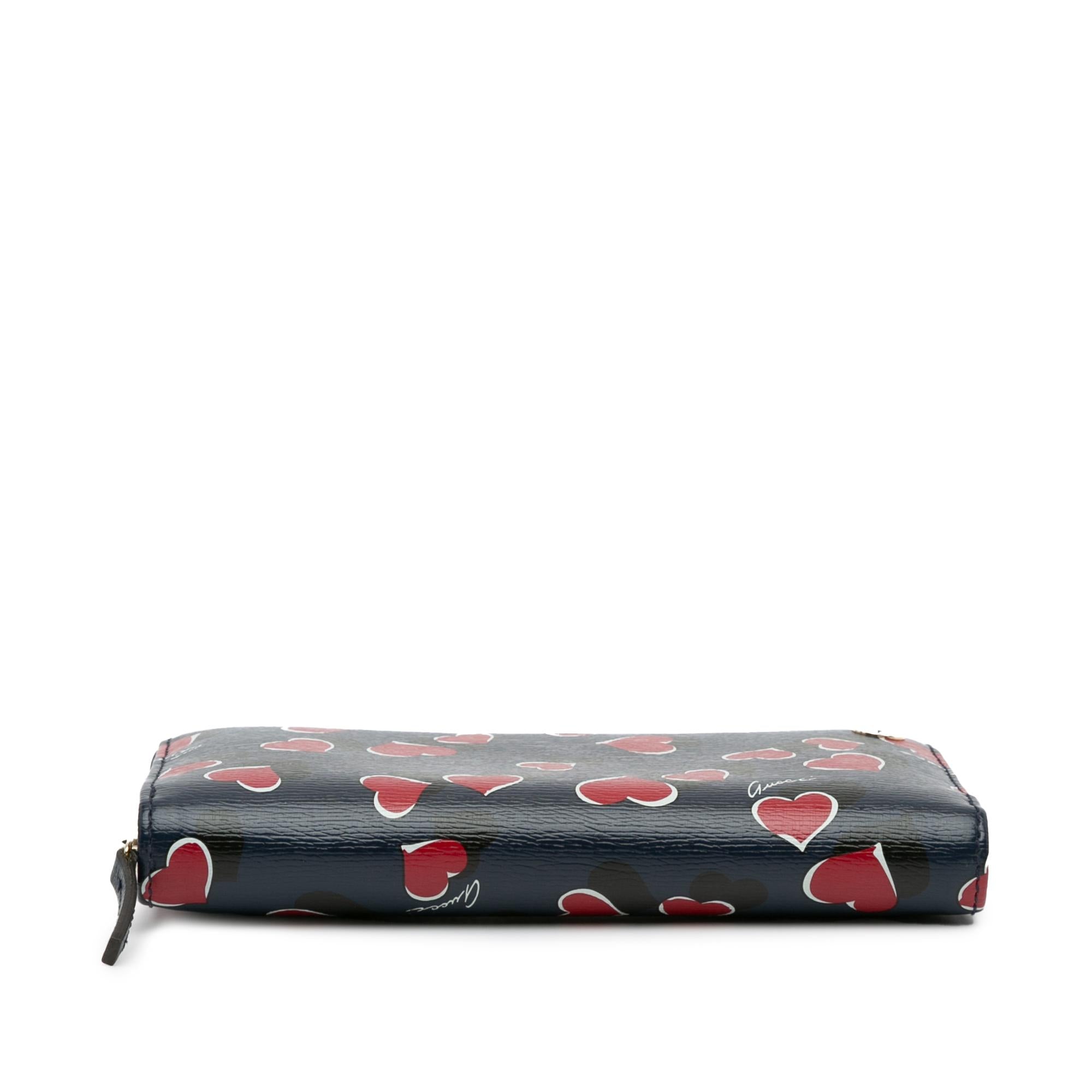 Gucci Heartbeat Leather Zip Around Long Wallet (SHG-zxOFLt)