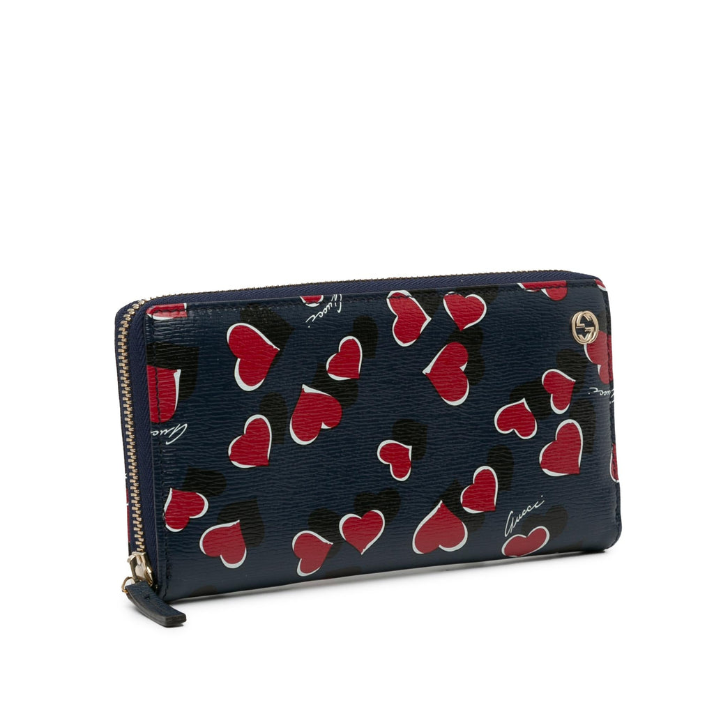 Gucci Heartbeat Leather Zip Around Long Wallet (SHG-zxOFLt)