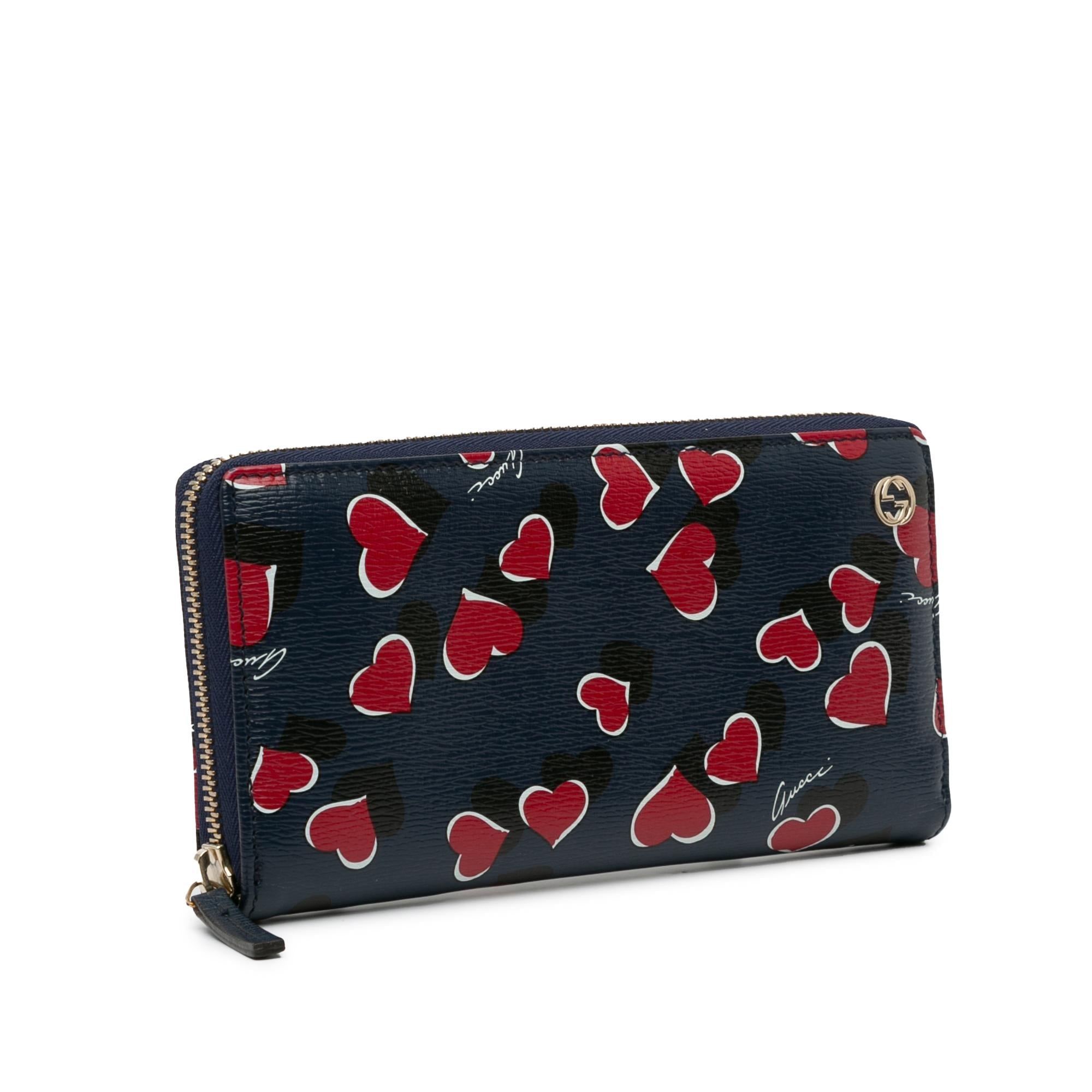 Gucci Heartbeat Leather Zip Around Long Wallet (SHG-zxOFLt)