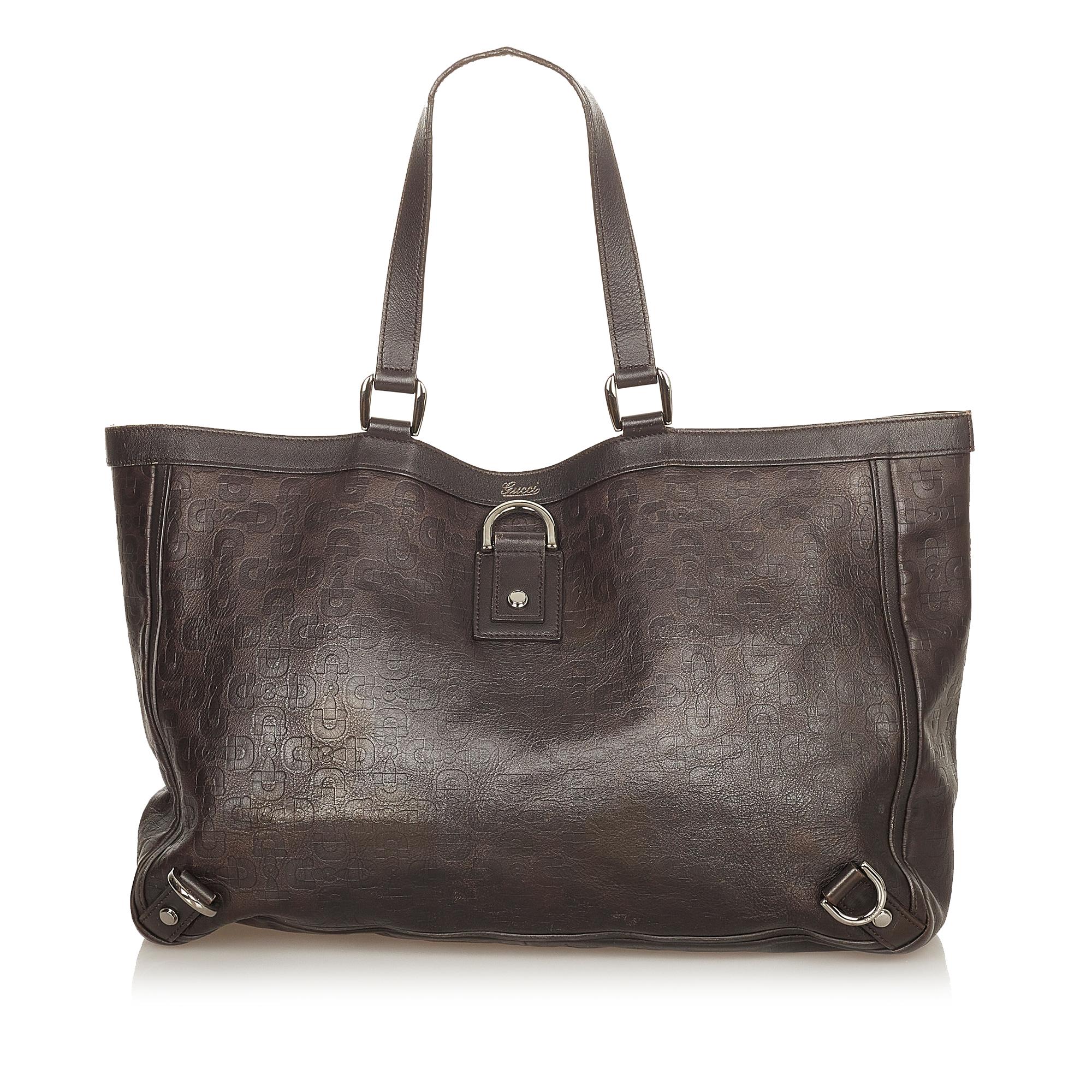 Gucci Horsebit Abbey D-Ring Leather Tote Bag (SHG-31931)