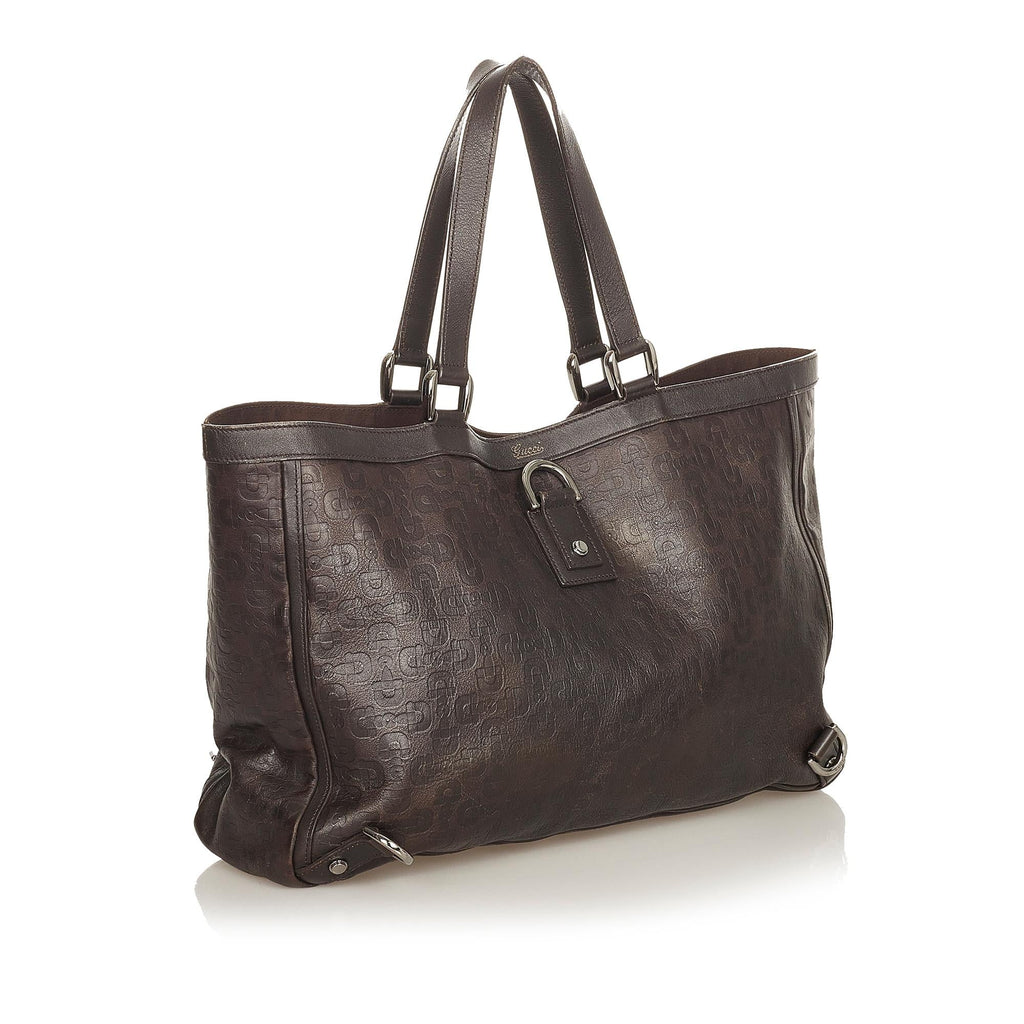 Gucci Horsebit Abbey D-Ring Leather Tote Bag (SHG-31931)
