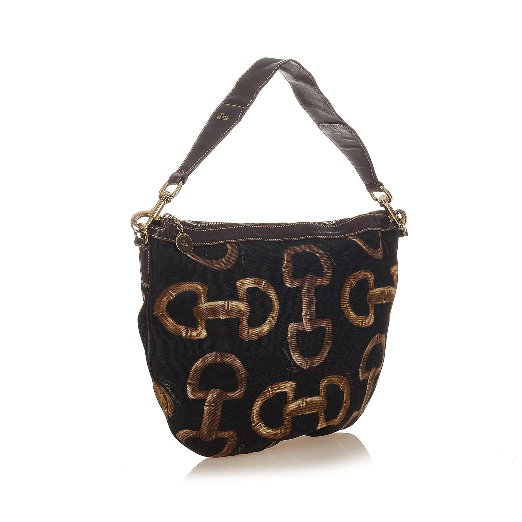 Gucci Horsebit Canvas Hobo Bag (SHG-25696)