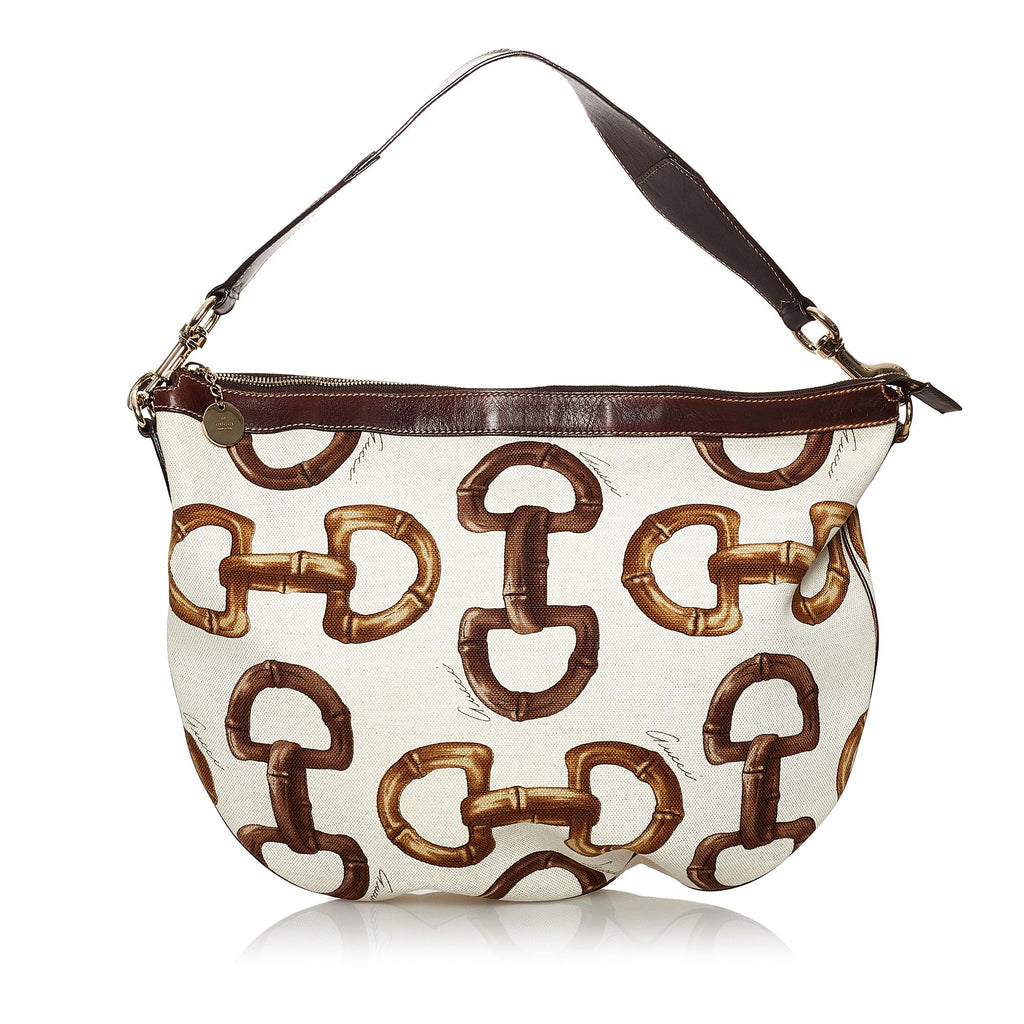 Gucci Horsebit Canvas Hobo Bag (SHG-29795)