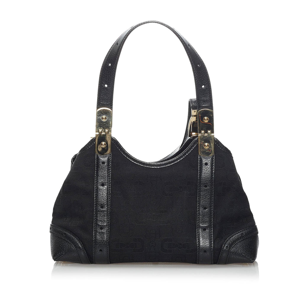 Gucci Horsebit Canvas Shoulder Bag (SHG-34217)
