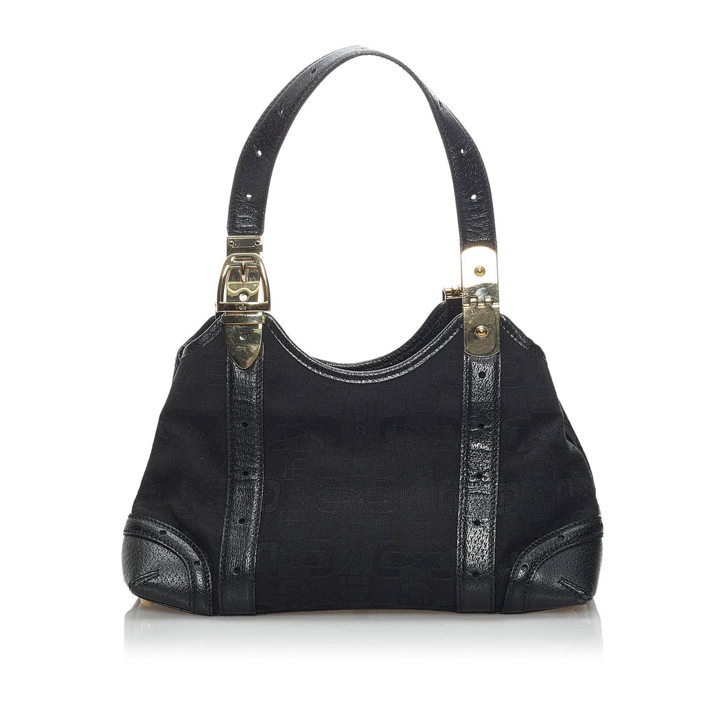 Gucci Horsebit Canvas Shoulder Bag (SHG-34217)