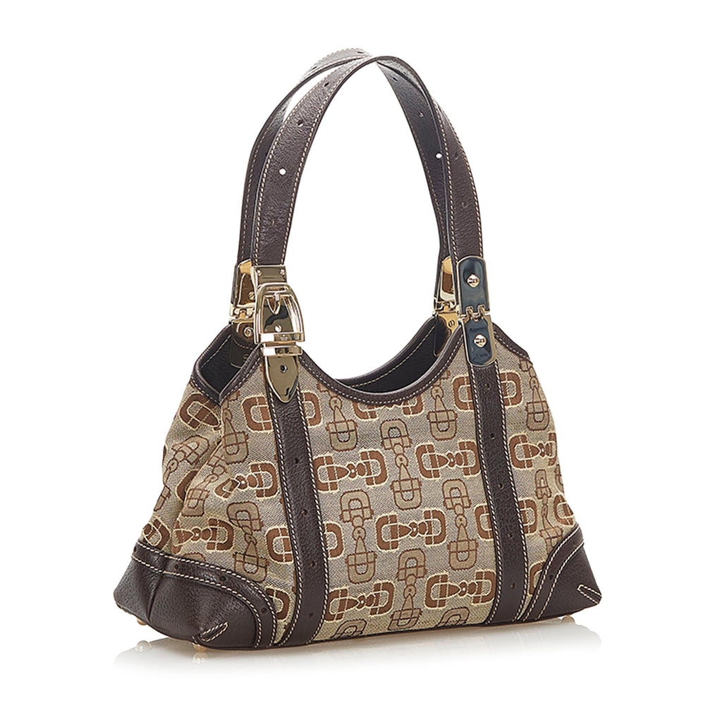 Gucci Horsebit Canvas Shoulder Bag (SHG-37760)