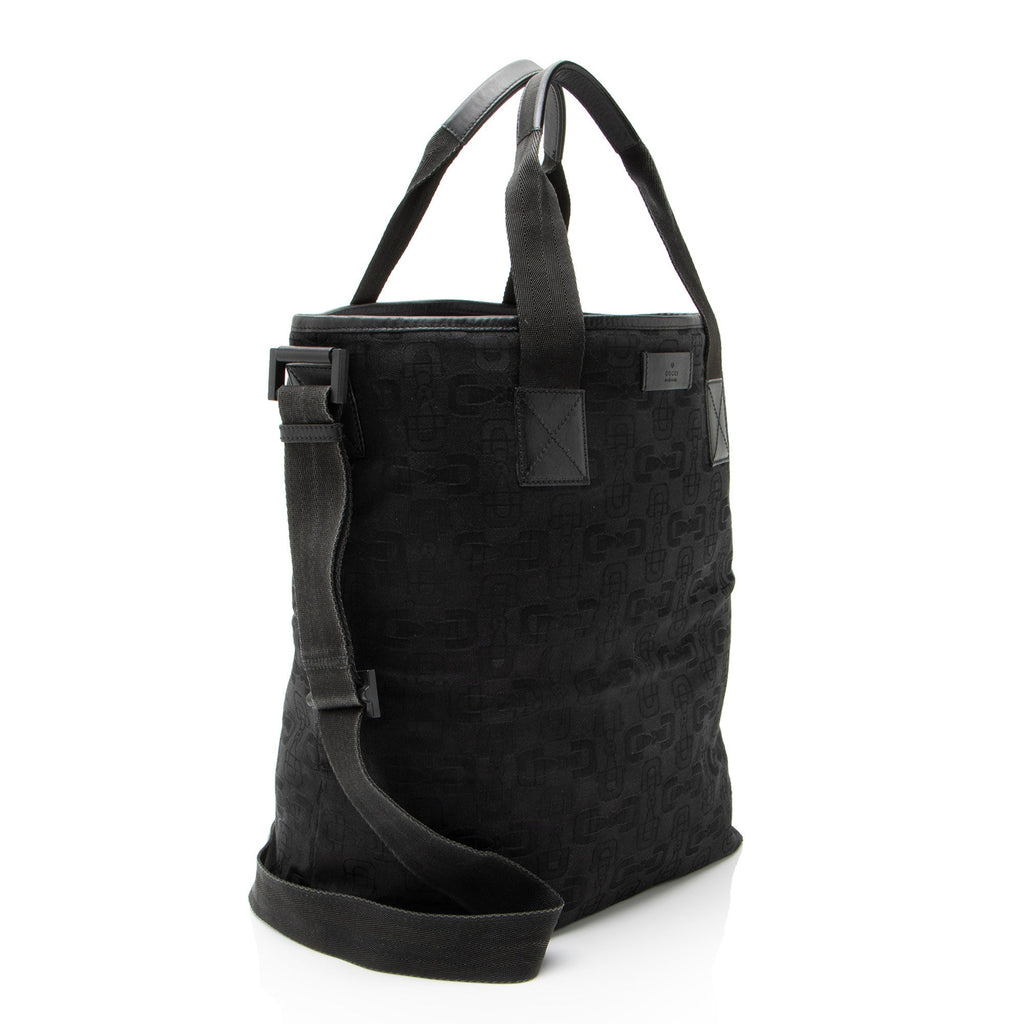 Gucci Horsebit Canvas Tall Tote