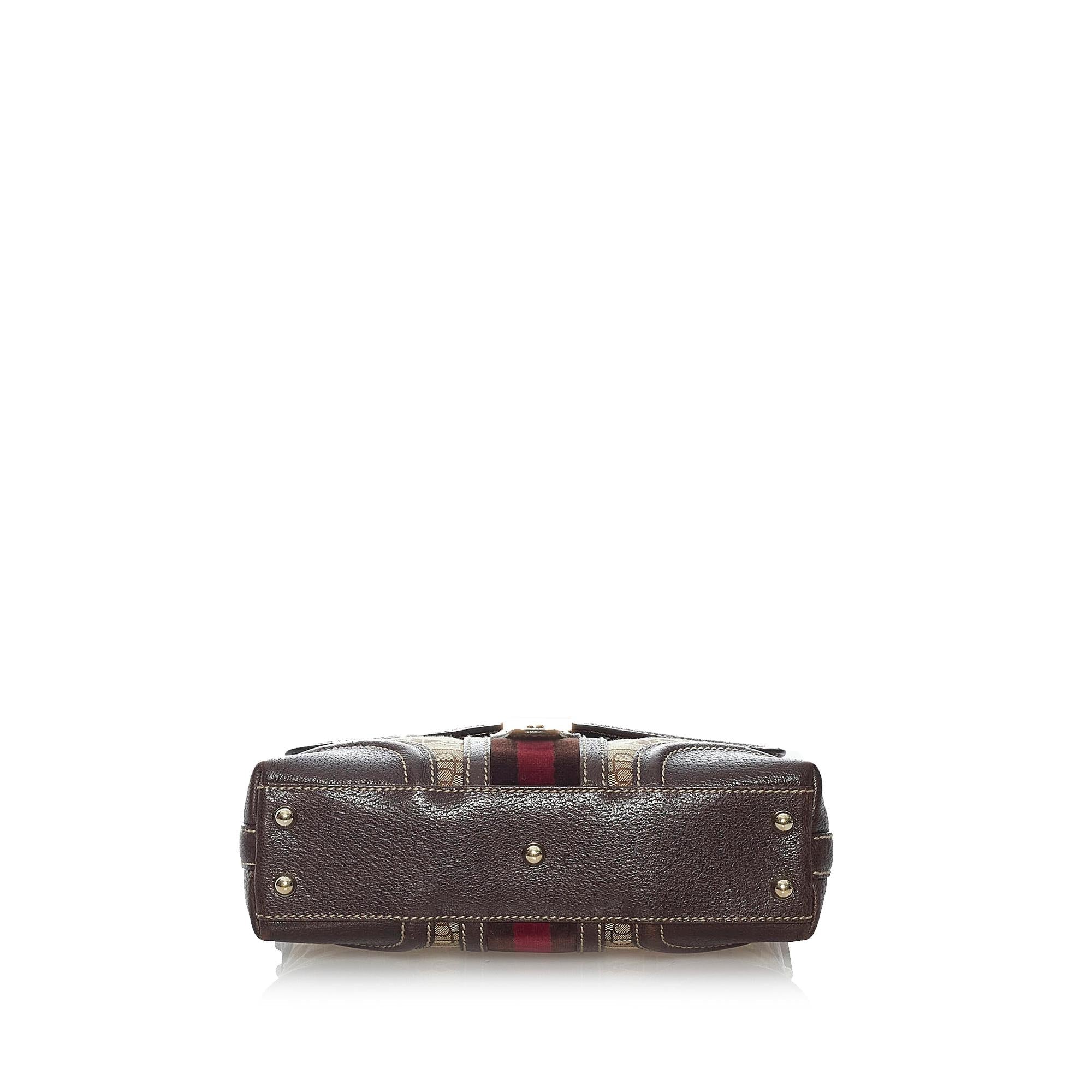 Gucci Horsebit Canvas Web Treasure Shoulder Bag (SHG-29348)