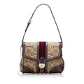 Gucci Horsebit Canvas Web Treasure Shoulder Bag (SHG-DaSmAf)