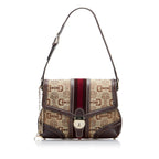 Gucci Horsebit Canvas Web Treasure Shoulder Bag (SHG-DaSmAf)