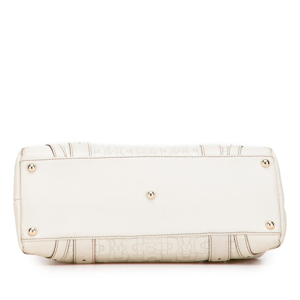 Gucci Horsebit Embossed Leather Shoulder Bag