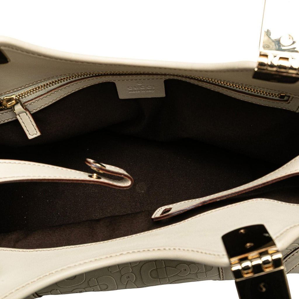 Gucci Horsebit Embossed Leather Shoulder Bag